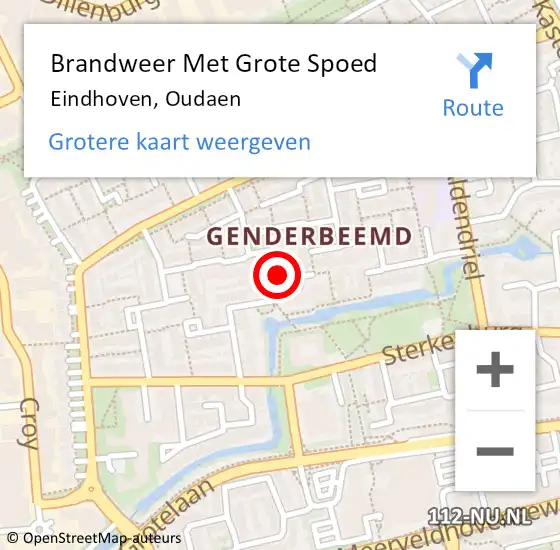 Locatie op kaart van de 112 melding: Brandweer Met Grote Spoed Naar Eindhoven, Oudaen op 16 februari 2024 03:04