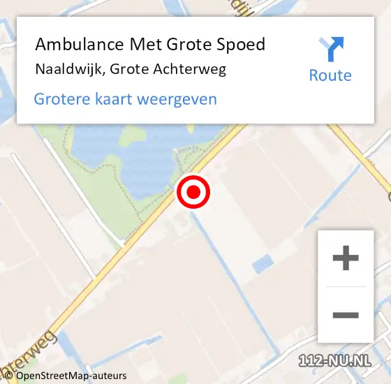 Locatie op kaart van de 112 melding: Ambulance Met Grote Spoed Naar Naaldwijk, Grote Achterweg op 16 februari 2024 06:26