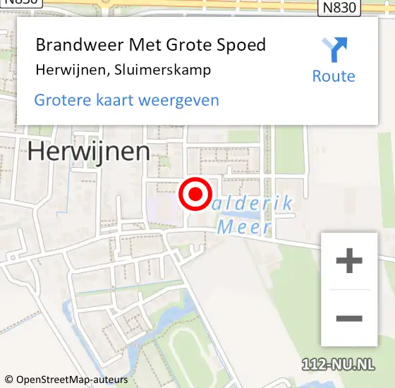 Locatie op kaart van de 112 melding: Brandweer Met Grote Spoed Naar Herwijnen, Sluimerskamp op 16 februari 2024 06:34