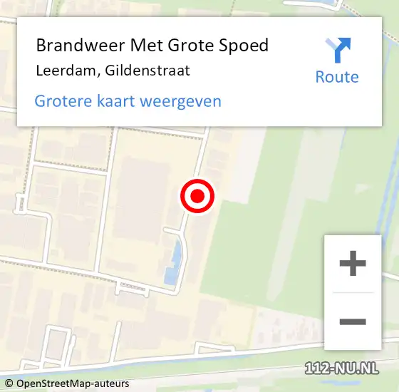 Locatie op kaart van de 112 melding: Brandweer Met Grote Spoed Naar Leerdam, Gildenstraat op 16 februari 2024 07:16