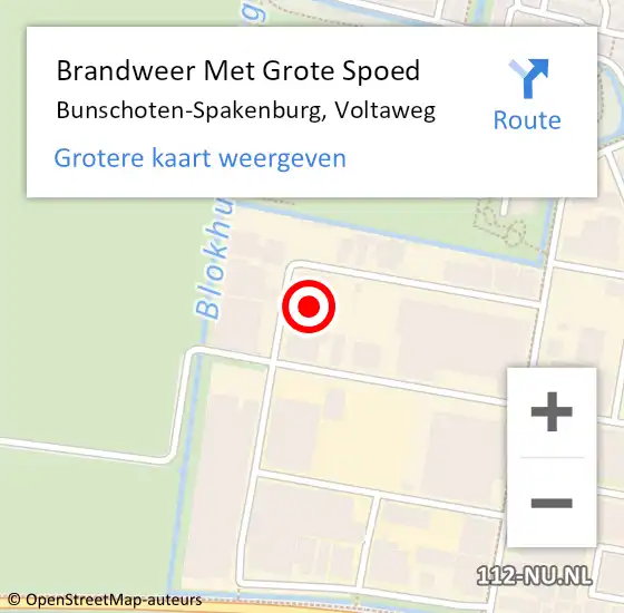 Locatie op kaart van de 112 melding: Brandweer Met Grote Spoed Naar Bunschoten-Spakenburg, Voltaweg op 16 februari 2024 07:28