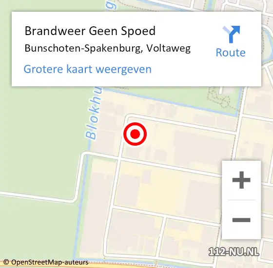 Locatie op kaart van de 112 melding: Brandweer Geen Spoed Naar Bunschoten-Spakenburg, Voltaweg op 16 februari 2024 07:31