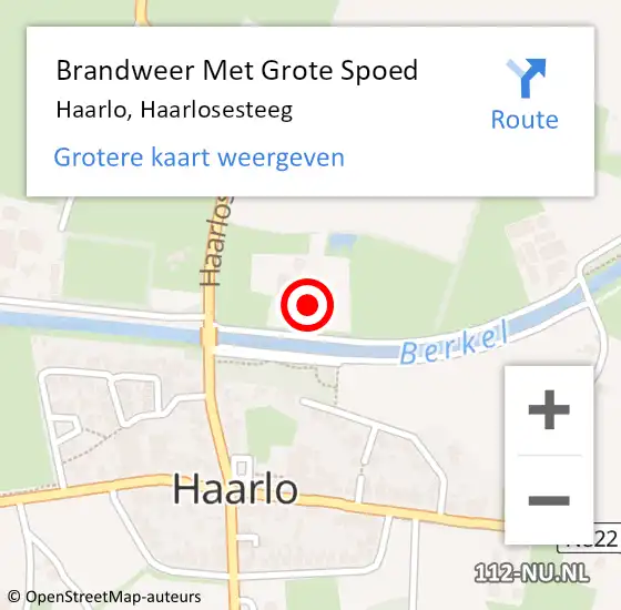 Locatie op kaart van de 112 melding: Brandweer Met Grote Spoed Naar Haarlo, Haarlosesteeg op 26 september 2014 06:13