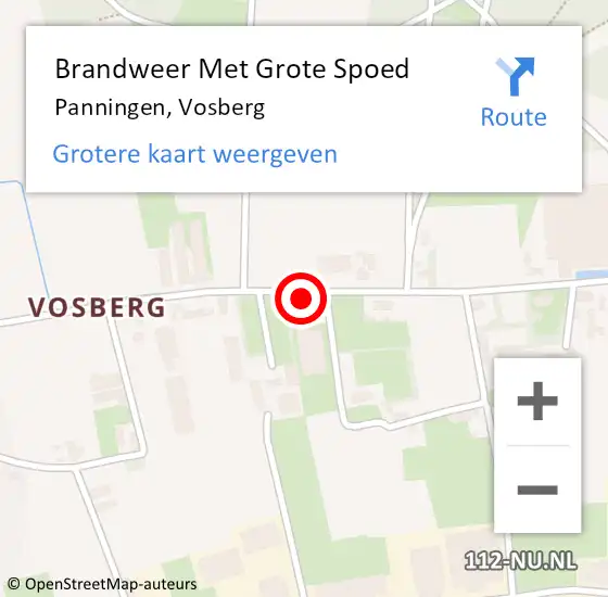 Locatie op kaart van de 112 melding: Brandweer Met Grote Spoed Naar Panningen, Vosberg op 16 februari 2024 09:51