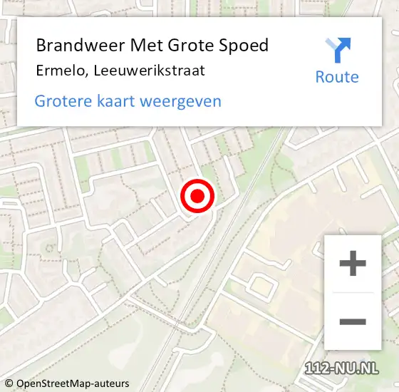 Locatie op kaart van de 112 melding: Brandweer Met Grote Spoed Naar Ermelo, Leeuwerikstraat op 16 februari 2024 10:09