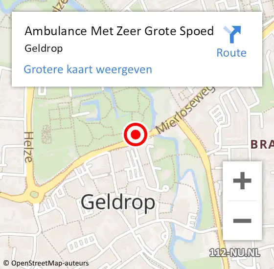 Locatie op kaart van de 112 melding: Ambulance Met Zeer Grote Spoed Naar Geldrop op 16 februari 2024 10:19