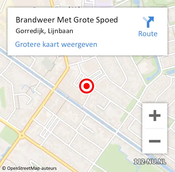 Locatie op kaart van de 112 melding: Brandweer Met Grote Spoed Naar Gorredijk, Lijnbaan op 16 februari 2024 11:05