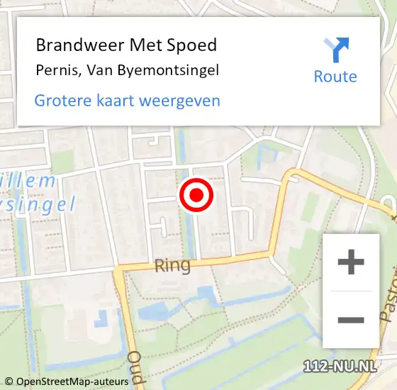 Locatie op kaart van de 112 melding: Brandweer Met Spoed Naar Pernis, Van Byemontsingel op 16 februari 2024 12:35