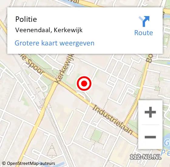 Locatie op kaart van de 112 melding: Politie Veenendaal, Kerkewijk op 16 februari 2024 12:39