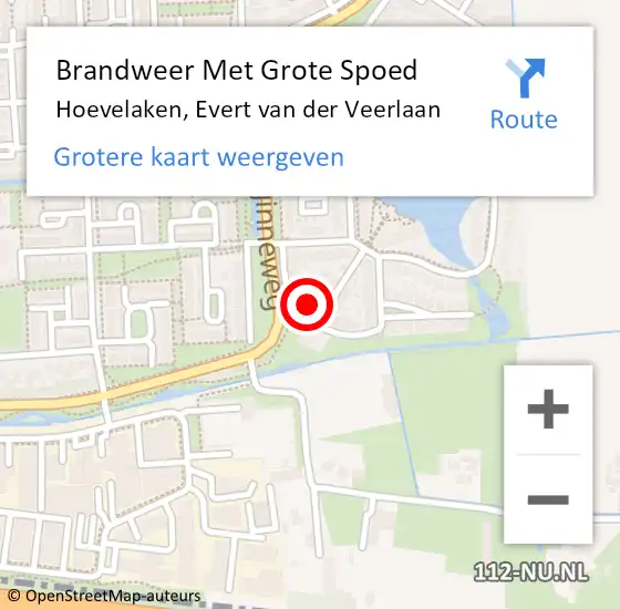 Locatie op kaart van de 112 melding: Brandweer Met Grote Spoed Naar Hoevelaken, Evert van der Veerlaan op 16 februari 2024 13:12