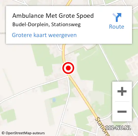 Locatie op kaart van de 112 melding: Ambulance Met Grote Spoed Naar Budel-Dorplein, Stationsweg op 16 februari 2024 13:16