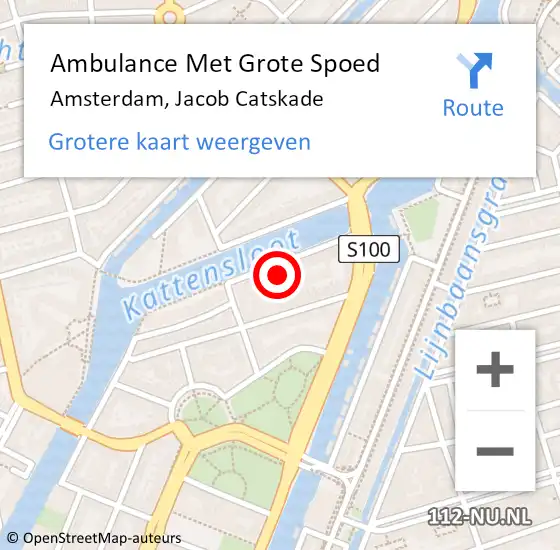 Locatie op kaart van de 112 melding: Ambulance Met Grote Spoed Naar Amsterdam, Jacob Catskade op 16 februari 2024 13:40