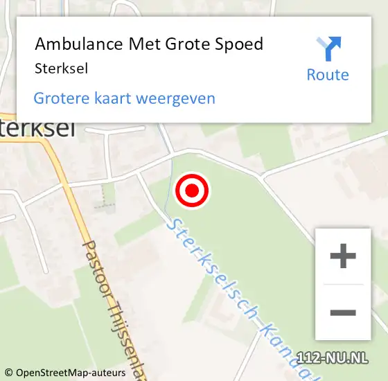 Locatie op kaart van de 112 melding: Ambulance Met Grote Spoed Naar Sterksel op 16 februari 2024 14:05