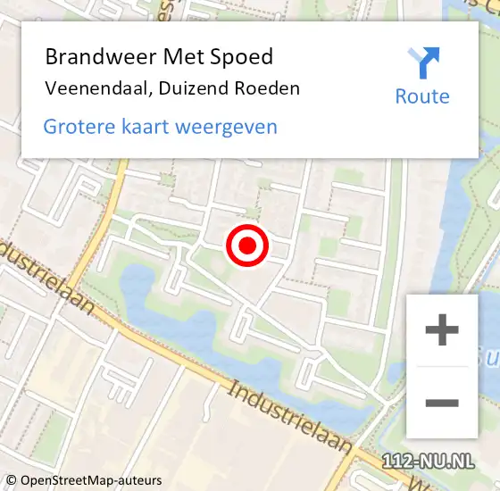 Locatie op kaart van de 112 melding: Brandweer Met Spoed Naar Veenendaal, Duizend Roeden op 16 februari 2024 14:27