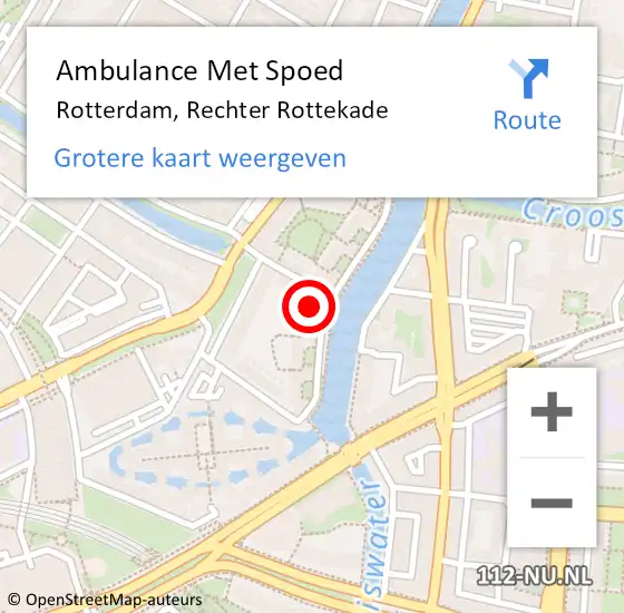 Locatie op kaart van de 112 melding: Ambulance Met Spoed Naar Rotterdam, Rechter Rottekade op 16 februari 2024 15:23