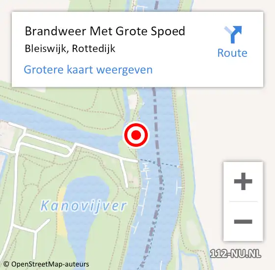 Locatie op kaart van de 112 melding: Brandweer Met Grote Spoed Naar Bleiswijk, Rottedijk op 16 februari 2024 15:29