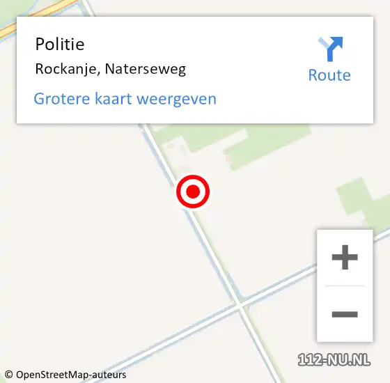 Locatie op kaart van de 112 melding: Politie Rockanje, Naterseweg op 16 februari 2024 15:30