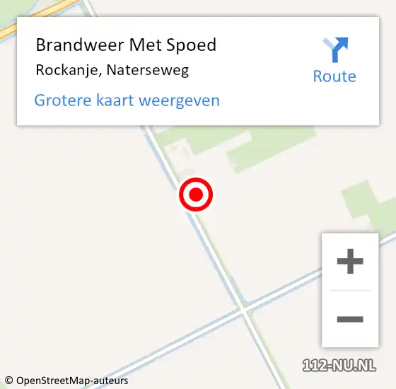 Locatie op kaart van de 112 melding: Brandweer Met Spoed Naar Rockanje, Naterseweg op 16 februari 2024 15:31