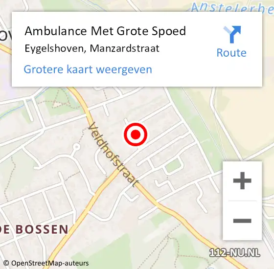 Locatie op kaart van de 112 melding: Ambulance Met Grote Spoed Naar Eygelshoven, Manzardstraat op 26 september 2014 08:07