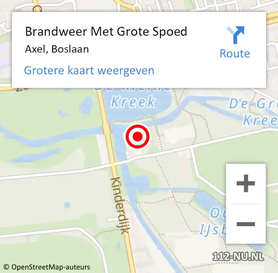 Locatie op kaart van de 112 melding: Brandweer Met Grote Spoed Naar Axel, Boslaan op 16 februari 2024 16:54