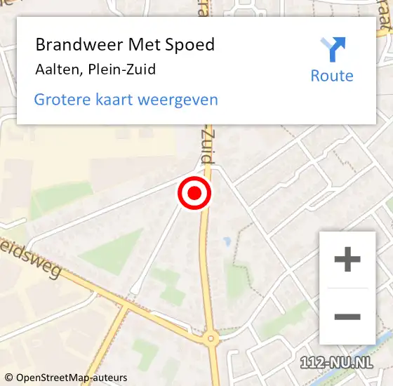 Locatie op kaart van de 112 melding: Brandweer Met Spoed Naar Aalten, Plein-Zuid op 16 februari 2024 16:59