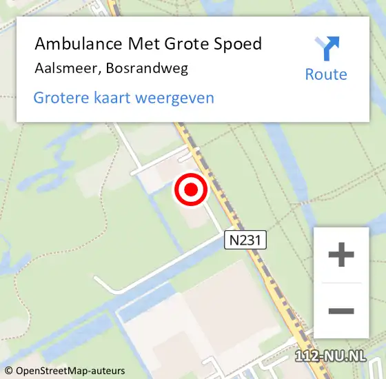 Locatie op kaart van de 112 melding: Ambulance Met Grote Spoed Naar Aalsmeer, Bosrandweg op 16 februari 2024 17:19