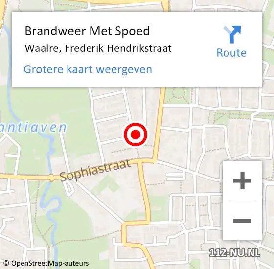 Locatie op kaart van de 112 melding: Brandweer Met Spoed Naar Waalre, Frederik Hendrikstraat op 16 februari 2024 18:41