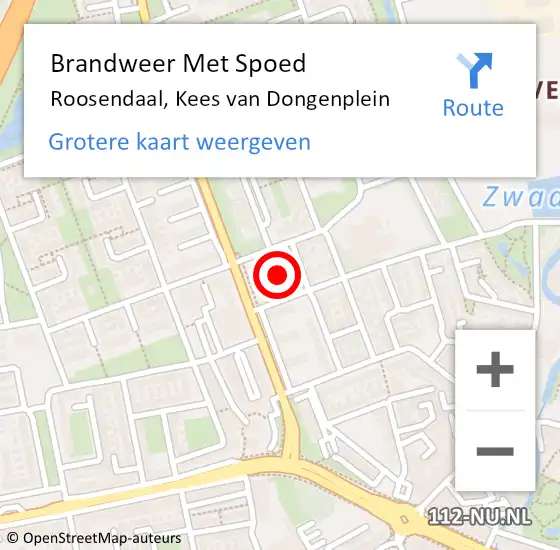 Locatie op kaart van de 112 melding: Brandweer Met Spoed Naar Roosendaal, Kees van Dongenplein op 16 februari 2024 18:43