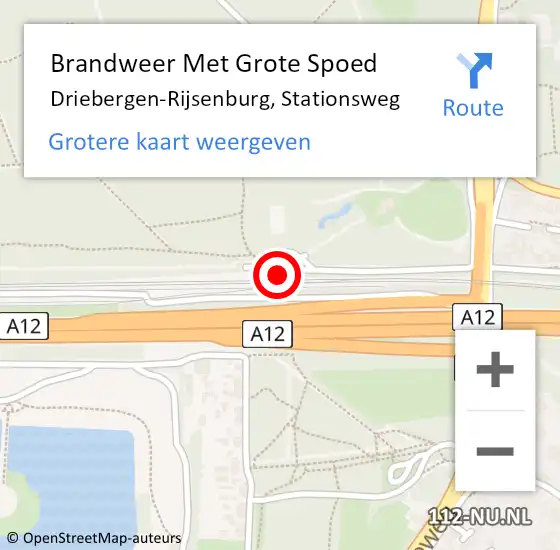 Locatie op kaart van de 112 melding: Brandweer Met Grote Spoed Naar Driebergen-Rijsenburg, Stationsweg op 16 februari 2024 20:41