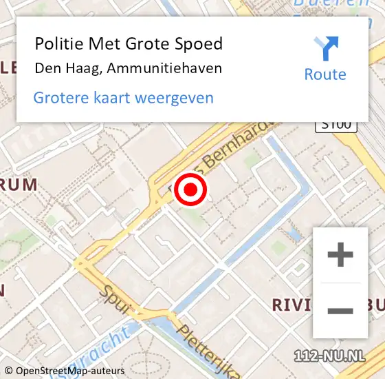 Locatie op kaart van de 112 melding: Politie Met Grote Spoed Naar Den Haag, Ammunitiehaven op 16 februari 2024 20:57