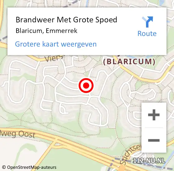 Locatie op kaart van de 112 melding: Brandweer Met Grote Spoed Naar Blaricum, Emmerrek op 16 februari 2024 21:14