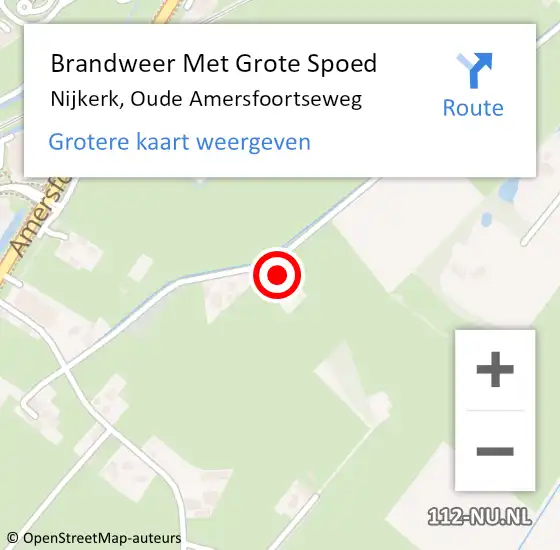 Locatie op kaart van de 112 melding: Brandweer Met Grote Spoed Naar Nijkerk, Oude Amersfoortseweg op 16 februari 2024 21:24