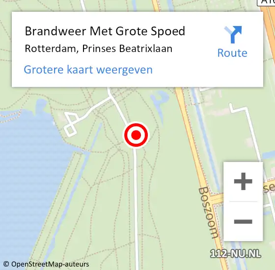 Locatie op kaart van de 112 melding: Brandweer Met Grote Spoed Naar Rotterdam, Prinses Beatrixlaan op 16 februari 2024 21:26