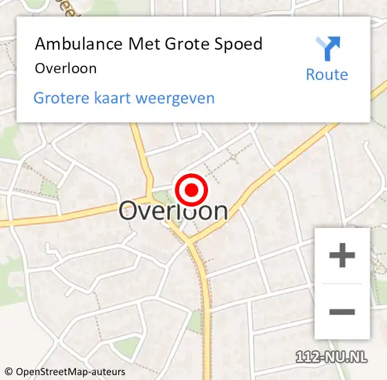 Locatie op kaart van de 112 melding: Ambulance Met Grote Spoed Naar Overloon op 16 februari 2024 22:07