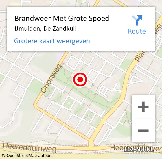 Locatie op kaart van de 112 melding: Brandweer Met Grote Spoed Naar IJmuiden, De Zandkuil op 16 februari 2024 23:36