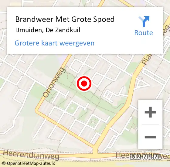 Locatie op kaart van de 112 melding: Brandweer Met Grote Spoed Naar IJmuiden, De Zandkuil op 16 februari 2024 23:38