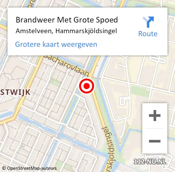 Locatie op kaart van de 112 melding: Brandweer Met Grote Spoed Naar Amstelveen, Hammarskjöldsingel op 17 februari 2024 00:56