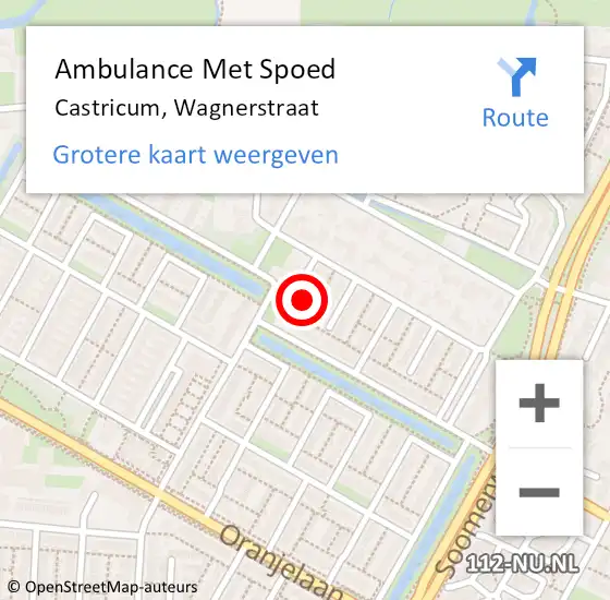 Locatie op kaart van de 112 melding: Ambulance Met Spoed Naar Castricum, Wagnerstraat op 17 februari 2024 03:00