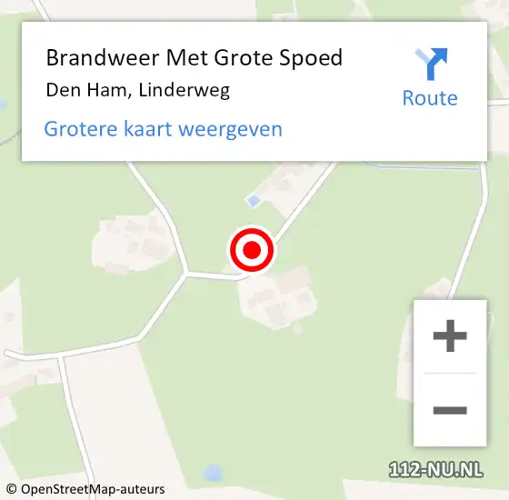Locatie op kaart van de 112 melding: Brandweer Met Grote Spoed Naar Den Ham, Linderweg op 17 februari 2024 03:56