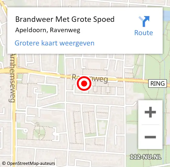 Locatie op kaart van de 112 melding: Brandweer Met Grote Spoed Naar Apeldoorn, Ravenweg op 17 februari 2024 07:50