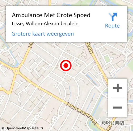 Locatie op kaart van de 112 melding: Ambulance Met Grote Spoed Naar Lisse, Willem-Alexanderplein op 17 februari 2024 08:33
