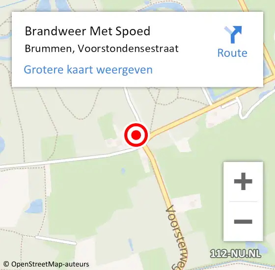 Locatie op kaart van de 112 melding: Brandweer Met Spoed Naar Brummen, Voorstondensestraat op 17 februari 2024 08:58