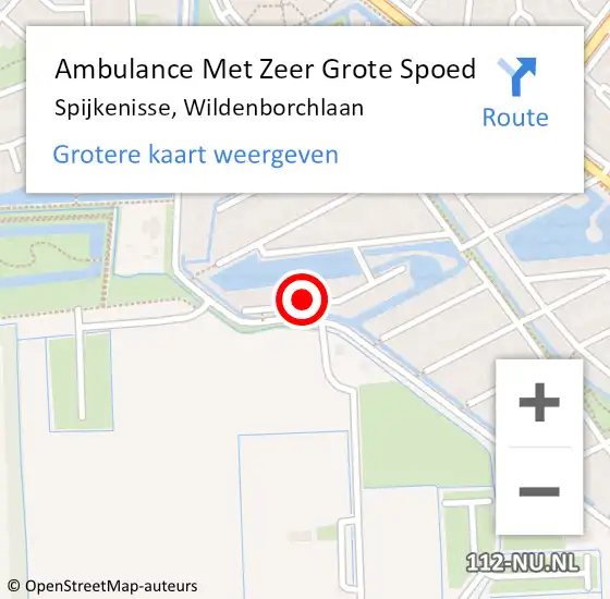 Locatie op kaart van de 112 melding: Ambulance Met Zeer Grote Spoed Naar Spijkenisse, Wildenborchlaan op 17 februari 2024 09:19