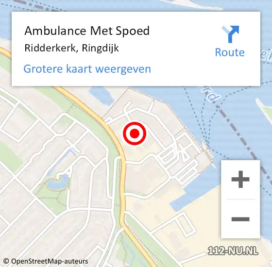 Locatie op kaart van de 112 melding: Ambulance Met Spoed Naar Ridderkerk, Ringdijk op 17 februari 2024 09:24