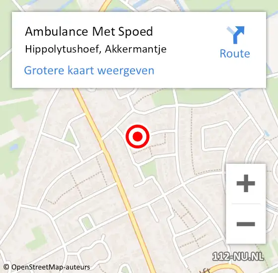 Locatie op kaart van de 112 melding: Ambulance Met Spoed Naar Hippolytushoef, Akkermantje op 17 februari 2024 10:01