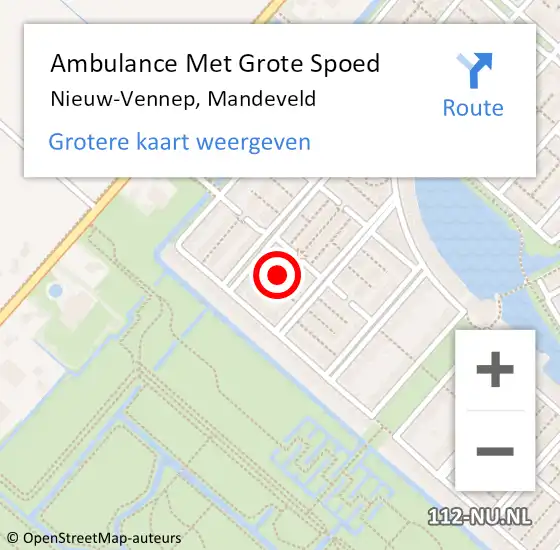 Locatie op kaart van de 112 melding: Ambulance Met Grote Spoed Naar Nieuw-Vennep, Mandeveld op 17 februari 2024 10:11