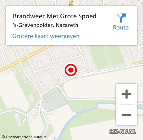 Locatie op kaart van de 112 melding: Brandweer Met Grote Spoed Naar 's-Gravenpolder, Nazareth op 17 februari 2024 11:06