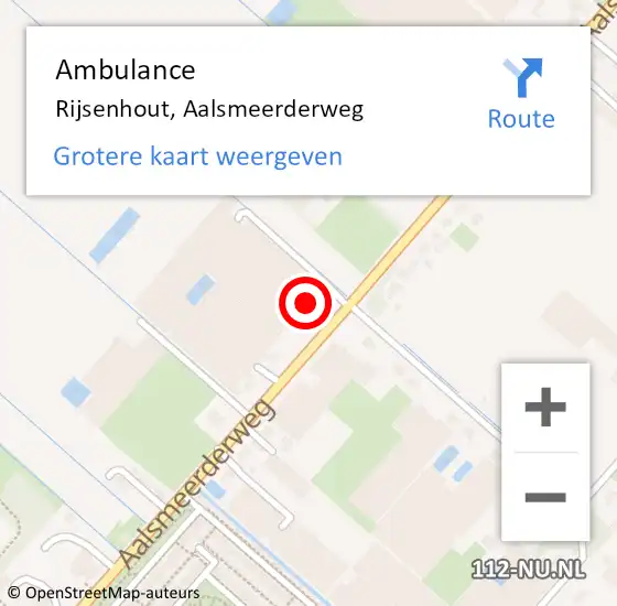 Locatie op kaart van de 112 melding: Ambulance Rijsenhout, Aalsmeerderweg op 17 februari 2024 11:17