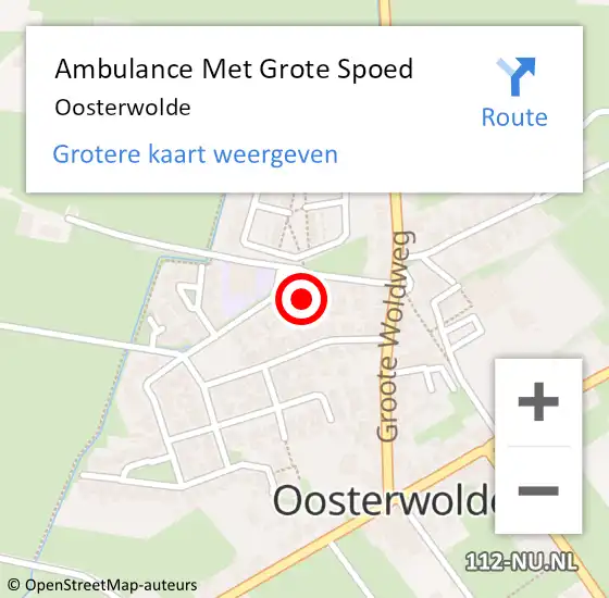 Locatie op kaart van de 112 melding: Ambulance Met Grote Spoed Naar Oosterwolde op 17 februari 2024 11:39