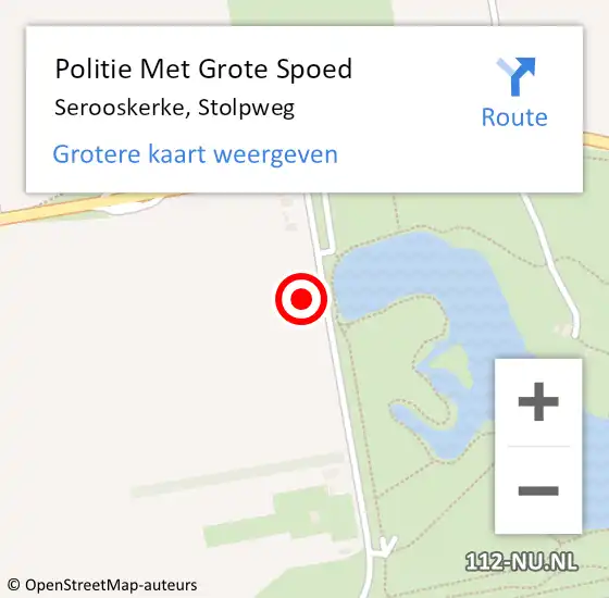 Locatie op kaart van de 112 melding: Politie Met Grote Spoed Naar Serooskerke, Stolpweg op 17 februari 2024 12:12